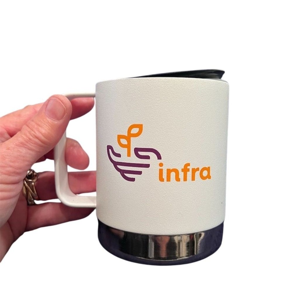 Infraโ logo 12 oz Silver Stainless Steel Mug with Lid